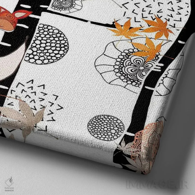 تابلو سلام روباه اثر مونیکا استریگل - نمای نزدیک بافت بوم