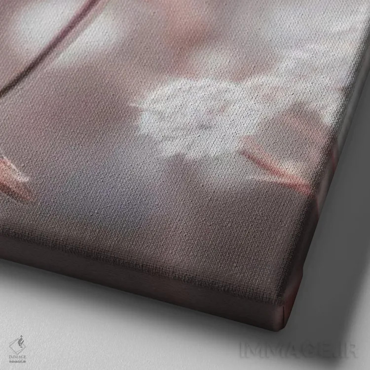 تابلو گل وحشی پاستلی IV (مربع) اثر مونیکا استریگل - نمای نزدیک بافت بوم