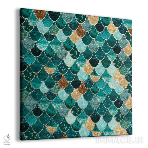 تابلو پری دریایی واقعی _ زمرد و طلا اثر مونیکا استریگل - نمای پرسپکتیو محصول
