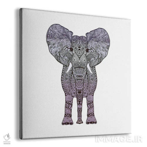 تابلو فیل بنفش اثر مونیکا استریگل - نمای پرسپکتیو محصول