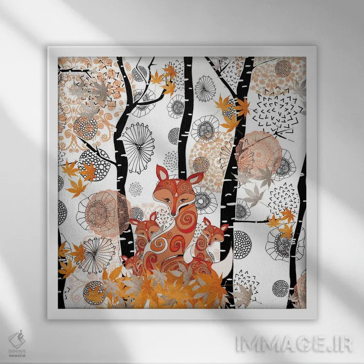 تابلو سلام روباه اثر مونیکا استریگل - نمای قابدار سفید