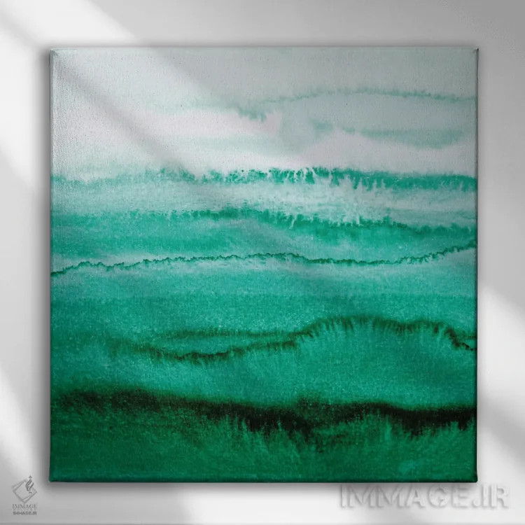 تابلو در میان جریان جزر و مد اثر مونیکا استریگل - نمای روبهرو روی دیوار