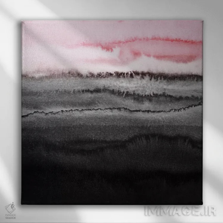 تابلو در میان جریان جزر و مد اثر مونیکا استریگل - نمای روبهرو روی دیوار