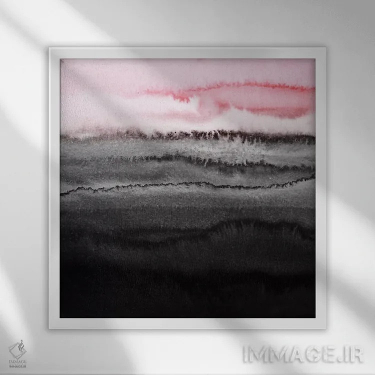 تابلو در میان جریان جزر و مد اثر مونیکا استریگل - نمای قابدار سفید