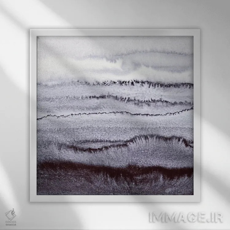 تابلو در میان جریان جزر و مد اثر مونیکا استریگل - نمای قابدار سفید