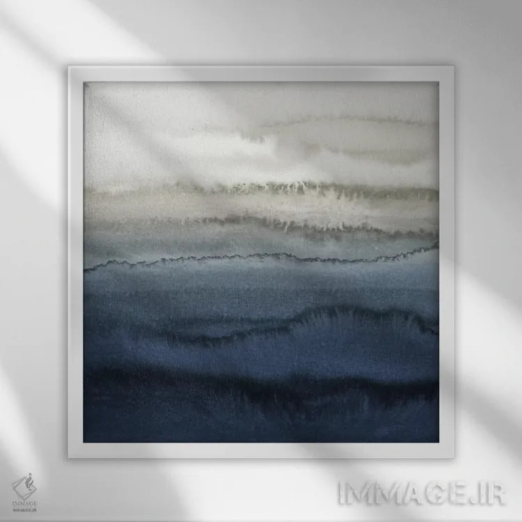 تابلو در میان جریان جزر و مد اثر مونیکا استریگل - نمای قابدار سفید