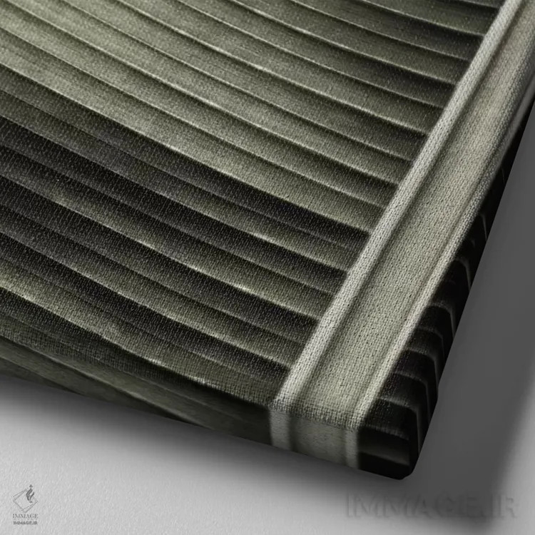 تابلو برگ موز سبز (مربع) اثر مونیکا استریگل - نمای نزدیک بافت بوم