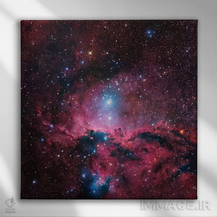 تابلو منطقه ستارهزایی در صورت فلکی ناقوس جنوبی (NGC 6188) II اثر رابرت گندلر - نمای روبهرو روی دیوار