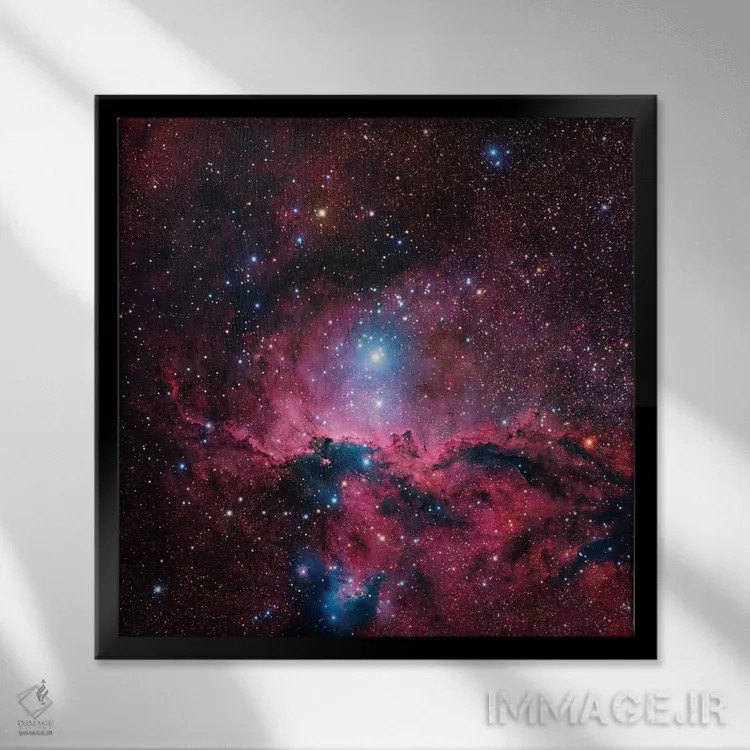 تابلو منطقه ستارهزایی در صورت فلکی ناقوس جنوبی (NGC 6188) II اثر رابرت گندلر - نمای قابدار مشکی