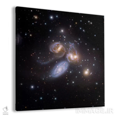 تابلو Compact Galactic Group In Pegasus Composite Image,پنجتایی استفان، گروه فشرده کهکشانی در صورت فلکی اسب بالدار (تصویر ترکیبی) اثر رابرت گندلر - نمای پرسپکتیو محصول