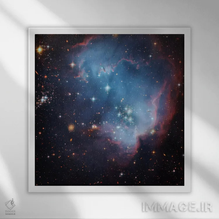 تابلو منطقه ستارهزایی در ابر ماژلانی کوچک (NGC 602) اثر رابرت گندلر - نمای قابدار سفید