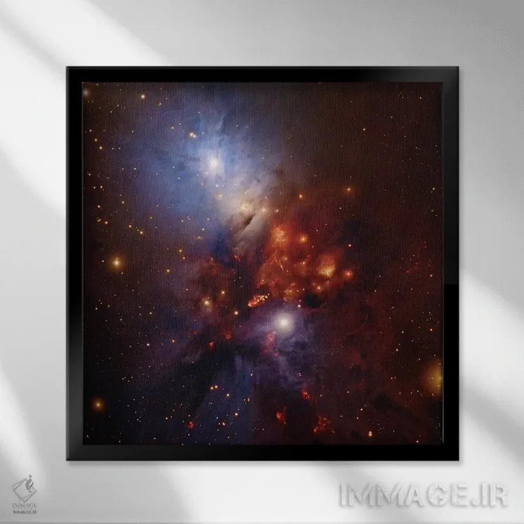 تابلو سحابی پیچیده در برساوش (NGC 1333) اثر رابرت گندلر - نمای قابدار مشکی