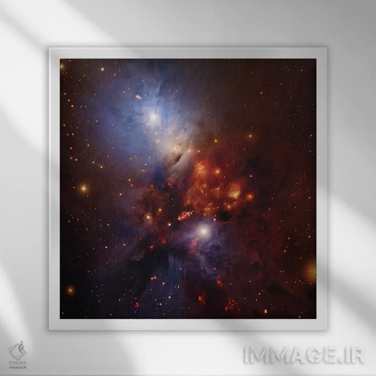 تابلو سحابی پیچیده در برساوش (NGC 1333) اثر رابرت گندلر - نمای قابدار سفید