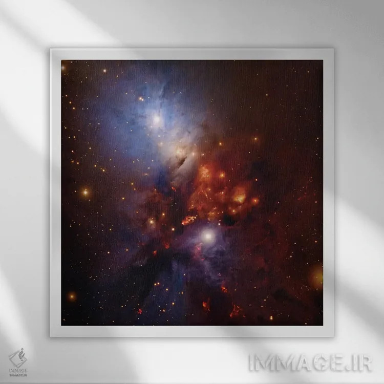 تابلو سحابی پیچیده در برساوش (NGC 1333) اثر رابرت گندلر - نمای قابدار سفید