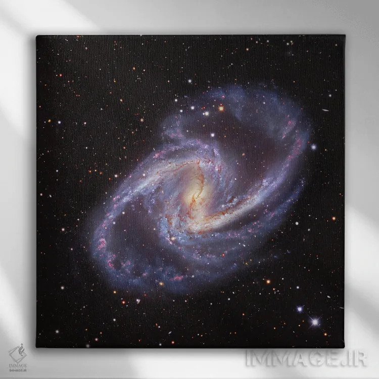 تابلو کهکشان مارپیچی بزرگ با میله (NGC 1365) چرخیده اثر رابرت گندلر - نمای روبهرو روی دیوار