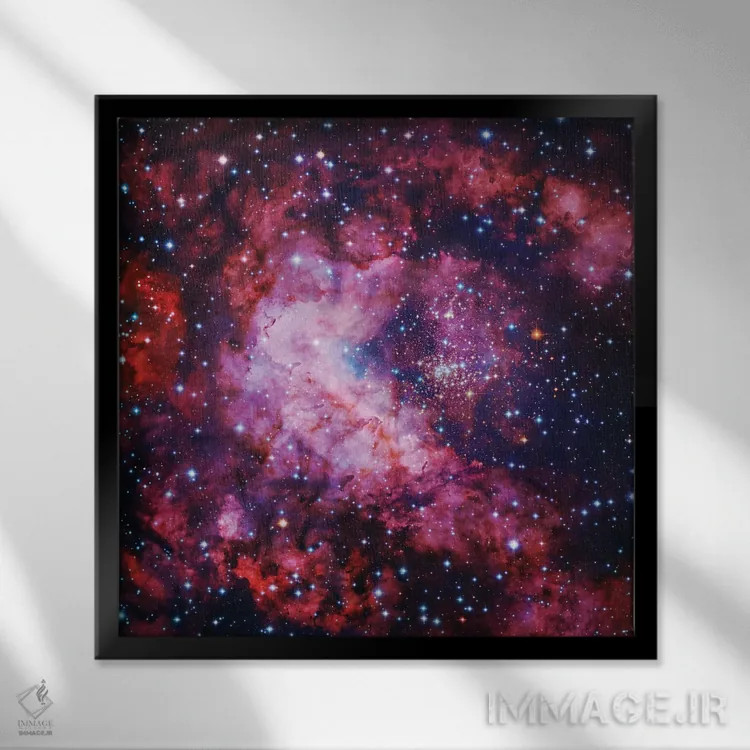 تابلو خوشه ستارهای در کارینا اثر رابرت گندلر - نمای قابدار مشکی