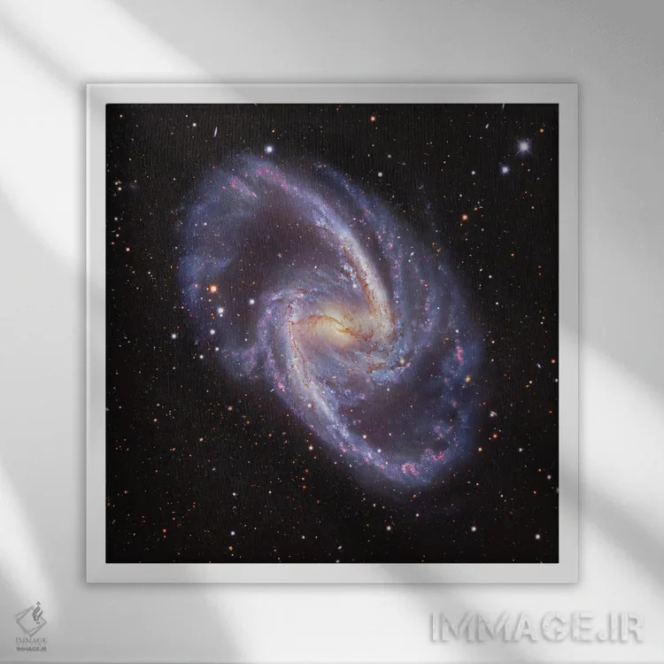 تابلو کهکشان مارپیچی بزرگ با میله (NGC 1365) اثر رابرت گندلر - نمای قابدار سفید