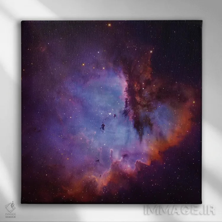 تابلو سحابی نشری و خوشه باز در ذاتالکرسی (NGC 281) اثر رابرت گندلر - نمای روبهرو روی دیوار