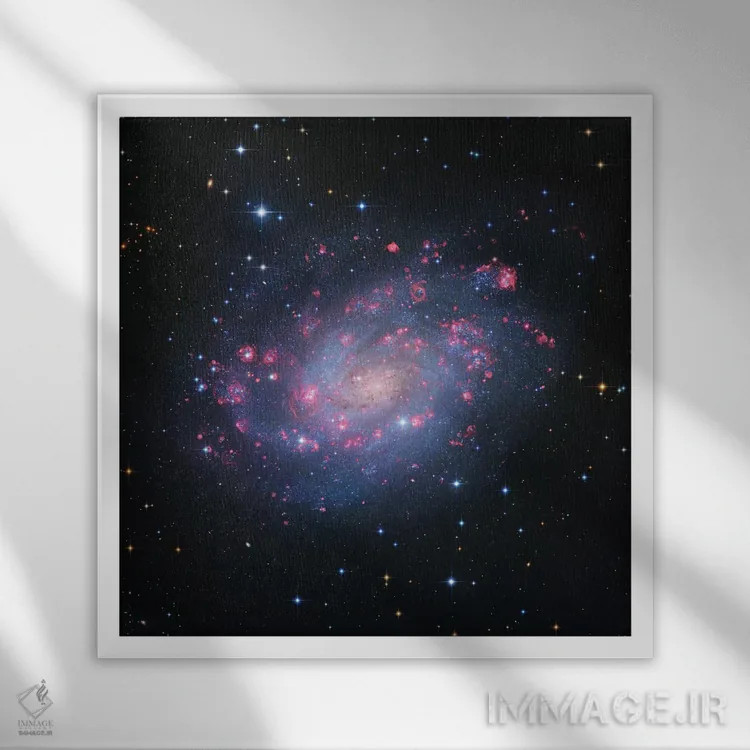 تابلو Hubble Space Telescope (NGC 300),کهکشان مارپیچی در صورت فلکی حجّار، تلسکوپ هابل (NGC 300) اثر رابرت گندلر - نمای قابدار سفید