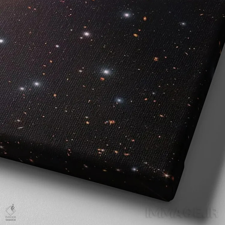 تابلو Compact Galactic Group In Pegasus,پنجتایی استفان، گروه فشرده کهکشانی در اسب بالدار اثر رابرت گندلر - نمای نزدیک بافت بوم