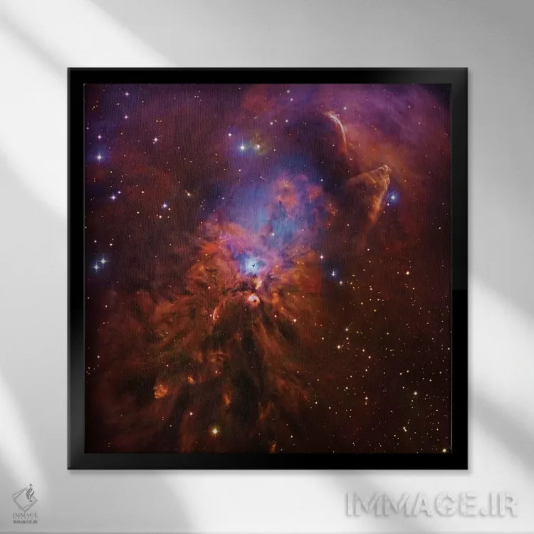 تابلو سحابی نشری و بازتابی در شکارچی (NGC 1999) II اثر رابرت گندلر - نمای قابدار مشکی