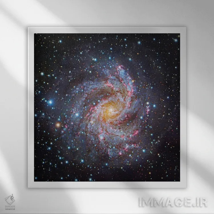تابلو ترکیب کهکشان آتشبازی اثر رابرت گندلر - نمای قابدار سفید