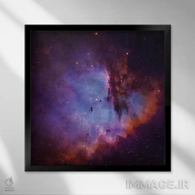 تابلو سحابی نشری و خوشه باز در ذاتالکرسی (NGC 281) اثر رابرت گندلر - نمای قابدار مشکی