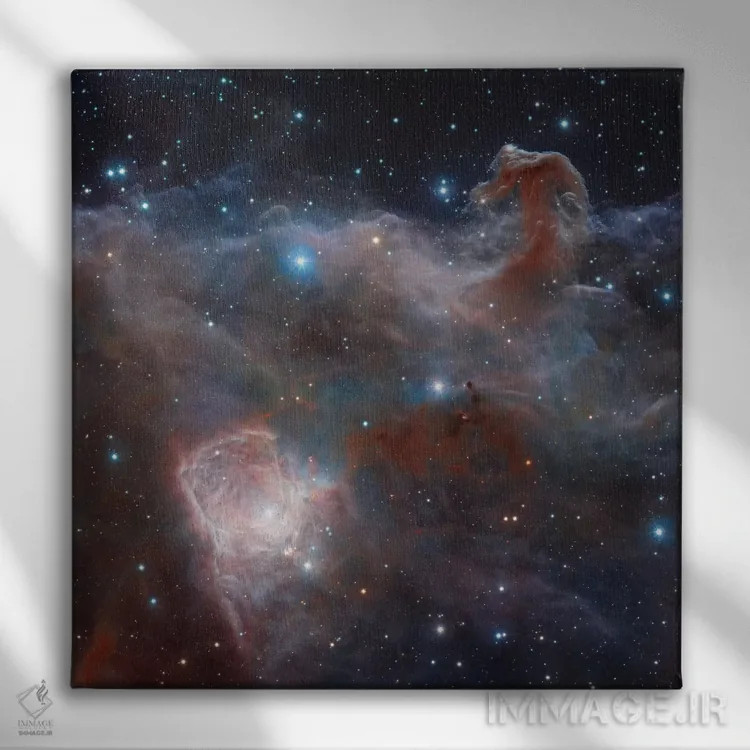 تابلو منطقه سحابی سر اسب در نور مادون قرمز اثر رابرت گندلر - نمای روبهرو روی دیوار