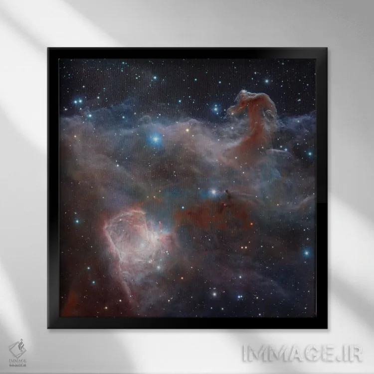 تابلو منطقه سحابی سر اسب در نور مادون قرمز اثر رابرت گندلر - نمای قابدار مشکی