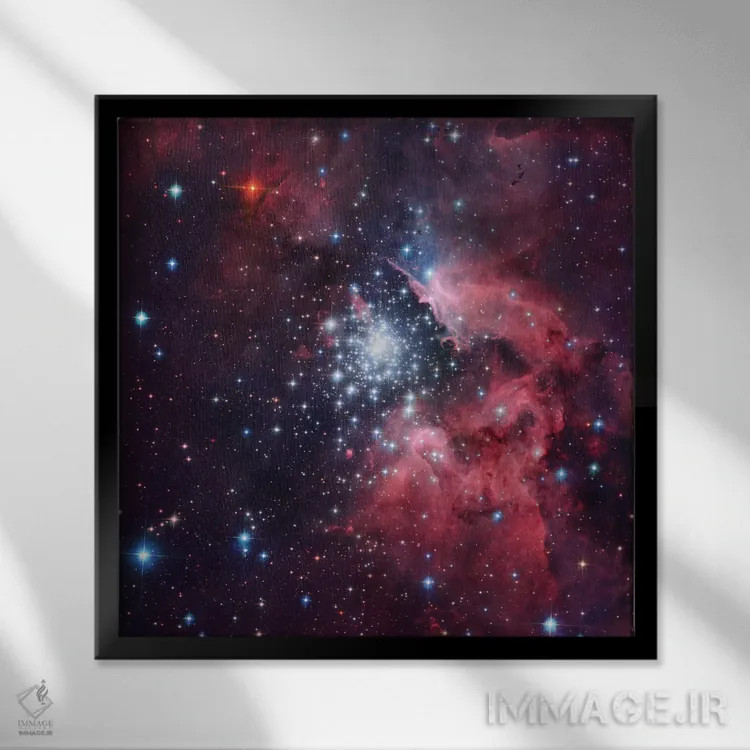 تابلو ابر غول پیکر HII و خوشه عظیم HD97950 (NGC 3603) اثر رابرت گندلر - نمای قابدار مشکی