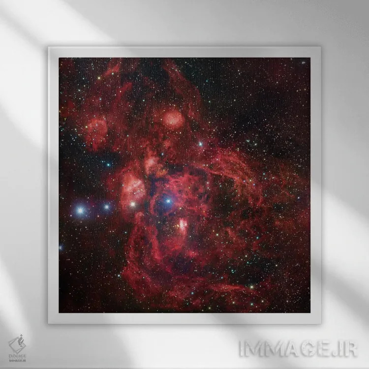 تابلو مجموعه سحابی نشری در عقرب (NGC 6357) اثر رابرت گندلر - نمای قابدار سفید