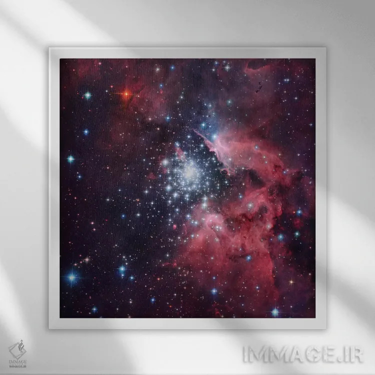 تابلو ابر غول پیکر HII و خوشه عظیم HD97950 (NGC 3603) اثر رابرت گندلر - نمای قابدار سفید