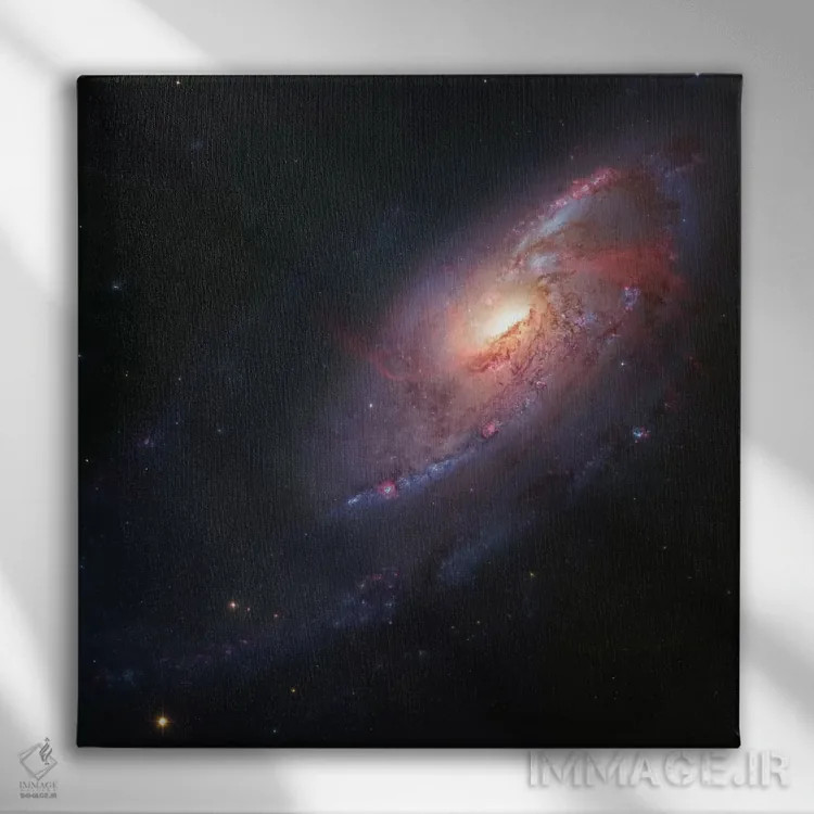 تابلو Spiral Galaxy In Canes Venatici I,M106، کهکشان مارپیچی در تازیها I اثر رابرت گندلر - نمای روبهرو روی دیوار
