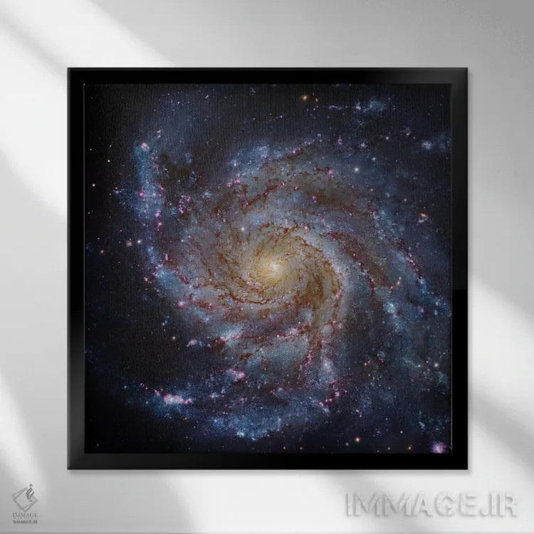 تابلو The Pinwheel Galaxy,M101، کهکشان فرفرهای اثر رابرت گندلر - نمای قابدار مشکی