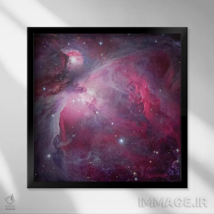 تابلو ام۴۲، سحابی بزرگ در صورت فلکی شکارچی (اوریون) اثر رابرت گندلر - نمای قابدار مشکی