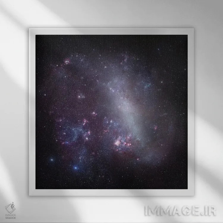 تابلو موزاییک ابر بزرگ ماژلانی اثر رابرت گندلر - نمای قابدار سفید