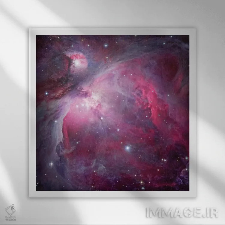 تابلو ام۴۲، سحابی بزرگ در صورت فلکی شکارچی (اوریون) اثر رابرت گندلر - نمای قابدار سفید