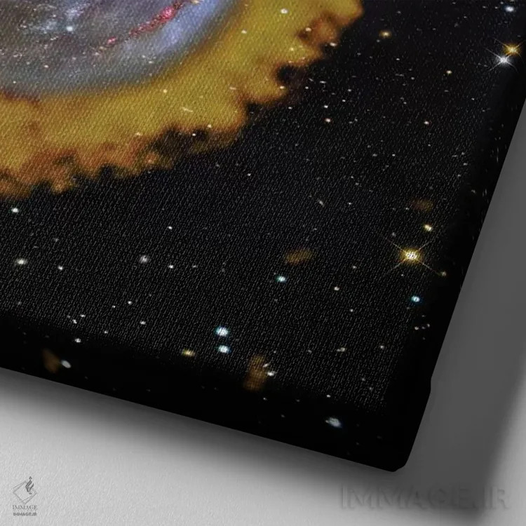 تابلو ام۵۱، تصویر ترکیبی کهکشان گردابی (موج رادیویی و نور مرئی) اثر رابرت گندلر - نمای نزدیک بافت بوم