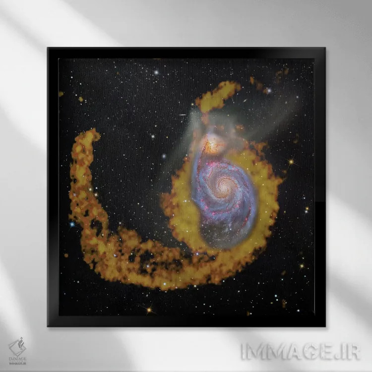 تابلو ام۵۱، تصویر ترکیبی کهکشان گردابی (موج رادیویی و نور مرئی) اثر رابرت گندلر - نمای قابدار مشکی