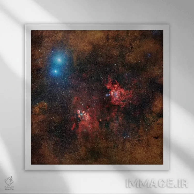 تابلو موزاییک سحابی پنجه گربه اثر رابرت گندلر - نمای قابدار سفید