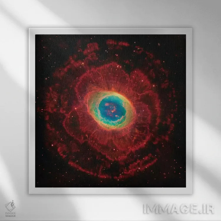 تابلو ام۵۷، سحابی حلقهای (انجیسی ۶۷۲۰) اثر رابرت گندلر - نمای قابدار سفید