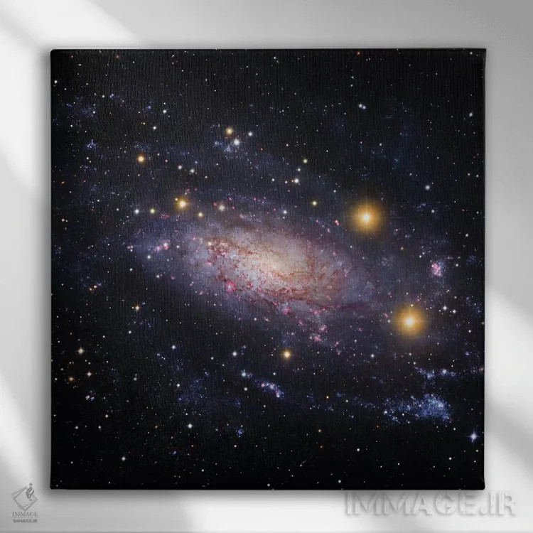 تابلو کهکشان مارپیچی در صورت فلکی مار ابی (انجیسی ۳۶۲۱) اثر رابرت گندلر - نمای روبهرو روی دیوار