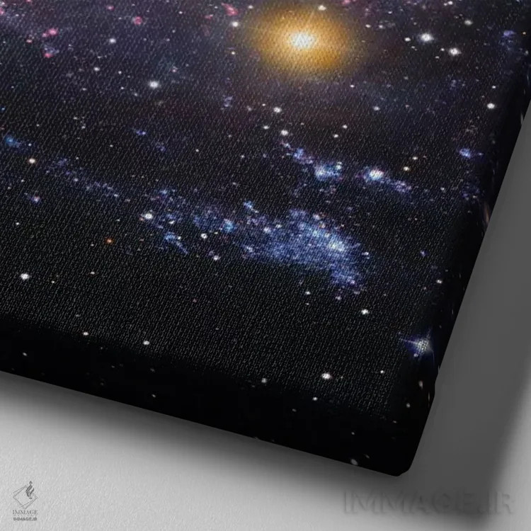 تابلو کهکشان مارپیچی در صورت فلکی مار ابی (انجیسی ۳۶۲۱) اثر رابرت گندلر - نمای نزدیک بافت بوم