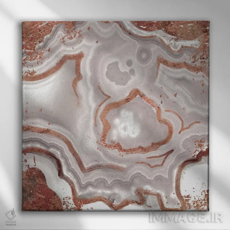 تابلو درخشش سفید طلای صورتی اثر فایو بای فایو کالکتیو - نمای روبهرو روی دیوار