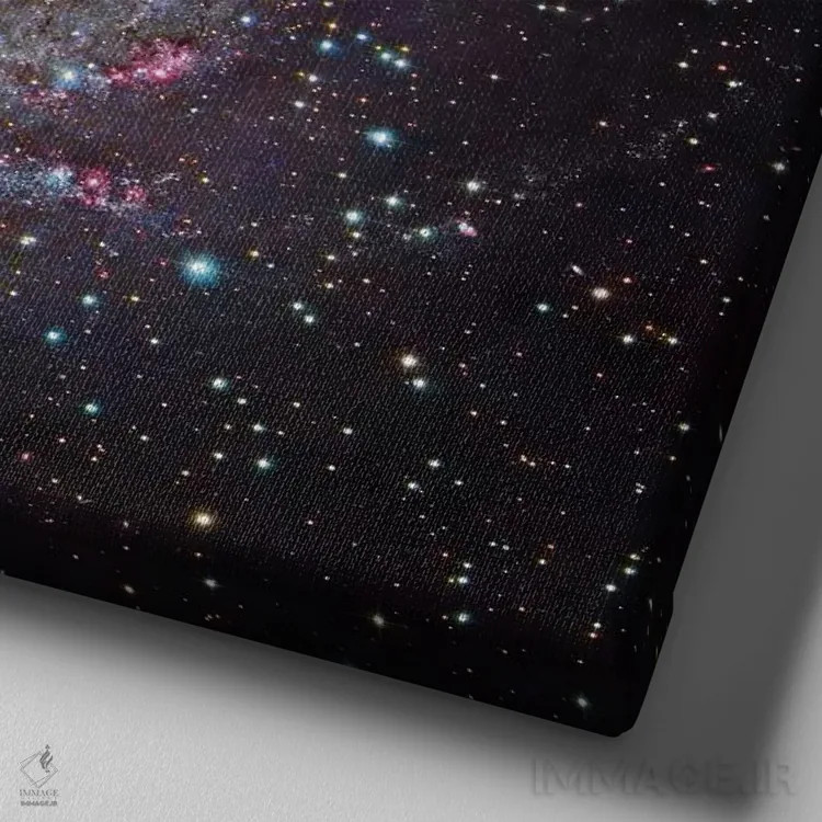 تابلو کهکشان مارپیچی در قیفاووس (انجیسی ۶۹۴۶) اثر رابرت گندلر - نمای نزدیک بافت بوم