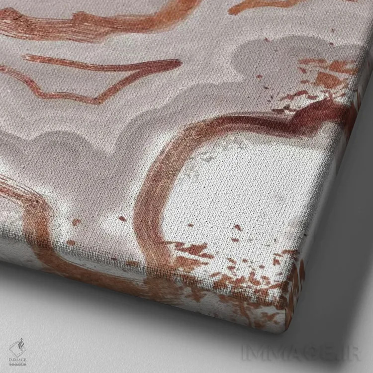 تابلو درخشش سفید طلای صورتی اثر فایو بای فایو کالکتیو - نمای نزدیک بافت بوم