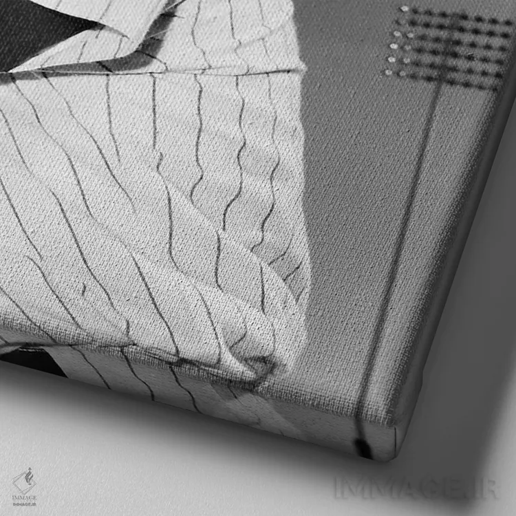 تابلو میکی منتل (۱۹۳۱–۱۹۹۵) اثر ناشناس - نمای نزدیک بافت بوم