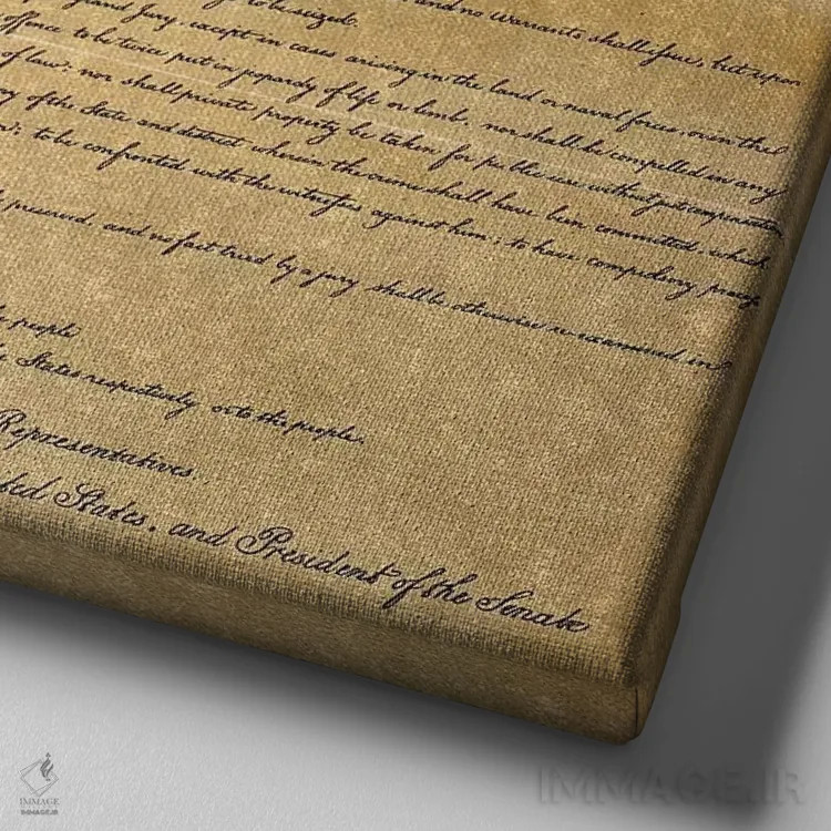 تابلو 1789,منشور حقوق آمریکا، ۱۷۸۹ اثر ناشناس - نمای نزدیک بافت بوم