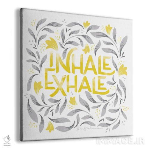 تابلو "کلمات آرامبخش II زرد خاکستری" اثر گیا گراهام - نمای پرسپکتیو محصول