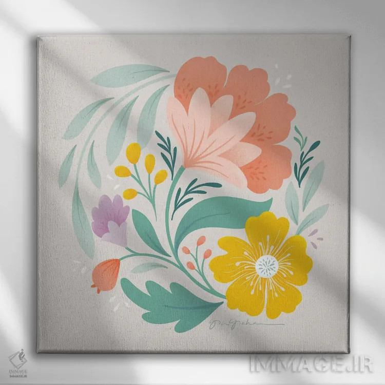 تابلو "مطالعه گل I" اثر گیا گراهام - نمای روبهرو روی دیوار